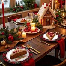 Christmas Disposable Tableware Set,Perfect Decorations For Christmas Party, Picnic, Camping, Gathering And Events - B - View 4