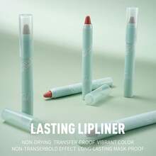 Pensil Lip Liner Dua Sisi CZEL dengan Kuas Blending Terintegrasi, Pensil Kontur Bibir Matte Tahan Lama Anti Luntur, Warna Nude untuk Pemula - 02 - View 3