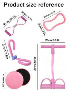 1 Set (4pcs/6pcs) Multi-Color Yoga Training Set, Leg Squeezer, Yoga Ring, Foot Pedal Resistance Band, Figure-8 Resistance Band, Slide Board. Suitable For Home / Yoga Studio / Gym, Leg Arm Core Training, Shaping, Fitness, Stretching, Muscle Relaxation - Multicolor - View 8