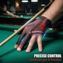 1 chiếc găng tay ngón tay chơi bida tay trái, găng tay bida phù hợp cho người chơi pool và snooker, phụ kiện cơ bida, phù hợp cho nam/nữ - Nhiều màu - Xem 8