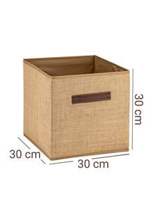 PH PRENDI HOME 1PC 30X30X30 Jute Lidless Box Toy Basket - Laundry Basket - Bathroom Organizer - Storage Organizer - Storage Box - Beige - View 3