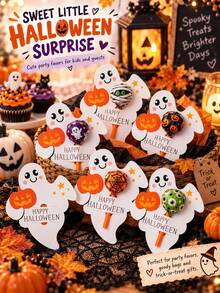 Halloween Ghost Lollipop Holder Cards, Cute Pumpkin Candy Display Tags, Halloween Party Favors, Classroom Treats, Candy Table Decorations, Classroom Gifts And Goodie Bag Decorations - Multicolor - View 4