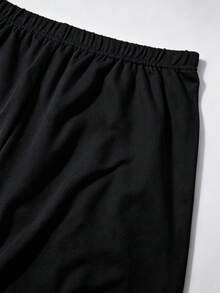 Plus Size Mid Waisted Black Capri Leggings | Stretchy Tummy Control Butt Lifting Slimming Pants For Curvy Women | Fall Daily Wear & Going Out Outfits - Multicolor - View 11