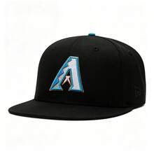 Topi Baseball Fashion Unisex New Era 9FIFTY dengan Pinggiran Datar yang Dapat Diatur 71319 - Hitam - View 11