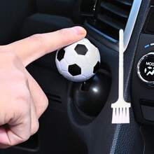 1pc Football Shaped Car One-Touch Start Decoration, Football Joystick Ignition Switch Button Cover, Creative Football 3 Styles Available, Experience Joystick Car Start, Comes With Car Interior Gap Cleaning Brush - Multicolor - View 15