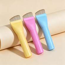 YZIMENG Large Curved Flat Foundation Makeup Brush, Macaron Color Wide Face Blending Brush, Soft Non-Absorbent Bristles For Liquid Foundation, Concealer, Professional Makeup Tool For Beginners - Multicolor - View 10