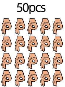 5/10/20/30/40/50pcs Funny Hand Shape English Slogan Brooch Pins, Small Exquisite Design Versatile Jacket Shirt Bag Decoration, Niche Gift Badge For Classmates And Friends - Multicolor - View 12