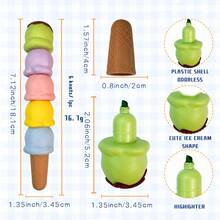 5 Warna 1 buah Stabilo Motif Es Krim, Kerang, dan Hati yang Lucu untuk Menandai Poin Penting dan Menggambar, Cocok untuk Perlengkapan Belajar Siswa, Dapat Digunakan untuk Mencoret-coret, Mewarnai, Menulis Jurnal, Menandai dan Menulis, Perlengkapan Sekolah Penting untuk Siswa - A - View 7