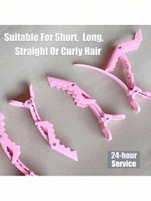 20/10/5/1pc Multi-Color Crocodile Hair Clips, Non-Slip Design, Easy Styling, Suitable For Salon Hair Dyeing, Perming And Sectioning, High-Quality Plastic Crocodile Clips, Suitable For Hairstylists And Home Users, Back To School Season - Pink - View 5