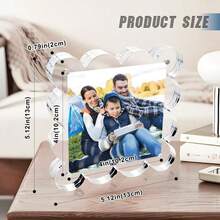 Acrylic Scalloped Edge Photo Frame, 5x7 Inch Acrylic Frame, Double-Sided Transparent 4x6 Photo Frame, Thick Wavy Photo Frame, Frameless Standalone 4x4 Photo Frame, 2x3 Inch Photo Frame, Suitable For Desktop Display Gift, Applicable For Home, Graduation Season, Travel, Wedding, Birthday Gift, Photo Frame - Acrylic - View 3
