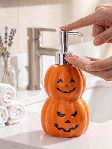 1pc Halloween Pumpkin Soap Dispenser, Cute Pumpkin Bathroom Storage Container, Home Kitchen Party Halloween Decoration, Reusable Empty Bottle, Suitable For Hand Soap, Shampoo, Conditioner, Halloween Holiday Decoration Gift - View 7