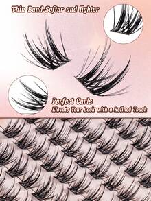 144 Individual False Eyelashes, D Curl, DIY Lightweight And Voluminous False Lashes, Perfect For Beginners For Everyday Home Makeup, Weddings, Parties, Travel, Music Festivals, Halloween, Christmas, And Gift Packaging - D - View 4