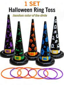 Halloween Giant Ring Toss Game Carnival Inflatable Witch Hat Ring Toss Suitable For Adults For Halloween Party, Carnival, Classroom, Indoor And Outdoor And Campus Scenes - Inflatable Wizard Hat Ring Toss - View 7