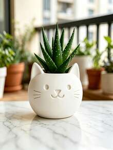 Cute Cat-Shaped Succulent Planter Pot, Mini Cat Flower Pot, Suitable For Indoor Plants And Small Animal Potted Plants, Ideal For Home And Office Desktop Or Windowsill Decoration, A Great Gift For Cat Lovers And Plant Parents - Multi-color - View 4