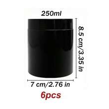 6pcs-Diameter 7 Centimeters,Black Plastic Jars With Lids, Cosmetic Containers Jars With Wide-Mouth For Slime, Beads, Rhinestones, Sequins Cosmetics, Lotion, Cream, Ointments And More ,There Are 8 Capacities To Choose From - View 19