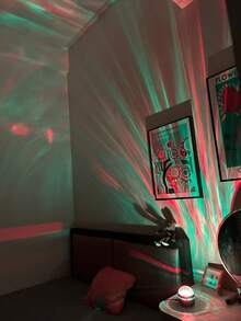 1pc Multi-Color Projection Light Strip, Remote Control USB Powered Night Light Projector, Suitable For Bedroom, Game Room, Valentine's Day, Christmas And New Year Decoration, Create Room Atmosphere Night Light - Multicolor - View 3