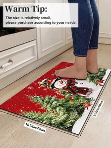 1/2pcs Christmas Kitchen Decor Rugs, Winter Kitchen Mats And Pads, Non-Slip Washable Absorbent Kitchen Accessories Decorative Floor Mat, Christmas Holiday Gift! - Multicolor - View 18