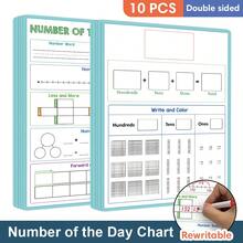 Lachilly 4/10/16PCS Double Sided Math Whiteboard Dry Erase Board For Math Practice Numbers Alphabet Letter Tracing Pad Cursive Handwriting Sheet, Write & Wipe Educational Toy Flashcards, Number Line Fraction Place Value Math Manipulatives Learning Tool - Multicolor - View 21