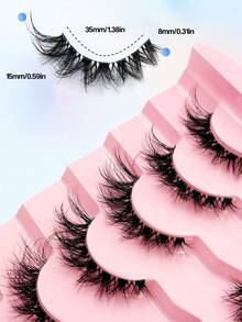 Sibeuna 7 Pairs Natural Style False Eyelashes, Cat Eye & Fox Eye Clear Band Fluffy Faux Mink Lashes, Suitable For Daily, Party And Travel Makeup, Beginner Friendly - Black - View 4