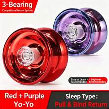1pc-High Grade Alloy Yo-Yo Responsive Sleep Yoyo, 3-Bearing Competitive Yoyo Ball, Auto Pull Return UU YoYo For Beginner String Stunt Performance - Multicolor - View 8