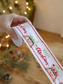 1pc Christmas Decoration Ribbon With Cedar Pattern Print, Bowknot Binding Ribbon, Christmas Decor Satin Ribbon, Holiday Colorful Ribbon - Multicolor - View 8