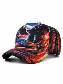 1pc Fashion Baseball Cap, Dragon & Tiger Print Hip Hop Street Skateboard Hat, Outdoor Adjustable Sun Hat, Casual Decorative Hat, Unisex - Dragon Tiger Eagle - View 20