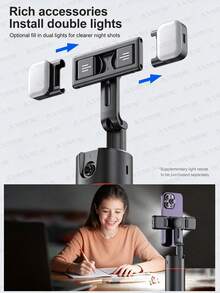 TOKQI Auto Face Tracking Gimbal Stabilizar For Smartphone,360° Rotation Detachable Phone Holder With Bluetooth Wirless Remote Control,No App Required,Compatible With IOS, Android,For Photography,Summer Vacation, Travel, Outdoor Activities, Live Streaming - View 11