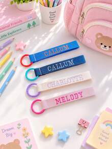 Personalized Multicolored Embroidery Name Tag,Backpack Tag,Custom Key Chain,Luggage Tag,Custom School Bag Tag,Lunch Bag Tag - Multicolor - View 8