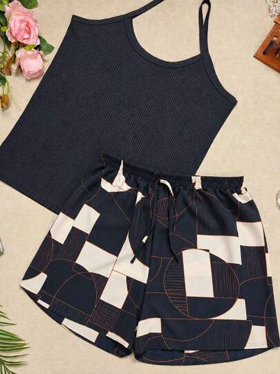 Conjunto Feminino plus size Simples e Casual de Regata Alça Fina e Short Curto Ideal para Ficar em Casa ou Passe