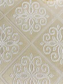 1pc Floral Embroidered Lace Table Runner, Scalloped Edge Beige Tablecloth, European Style Dining Table Decor, Suitable For Wedding, Party, Home And Kitchen Decoration - Champagne - View 5