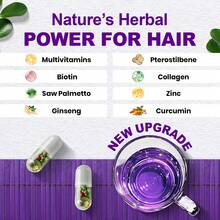 MEGNETA Suplemento para la densidad y fuerza capilar | Nutre el cabello fino y aporta volumen | Con biotina, péptido de colágeno, palma enana americana, vitamina C, D3, E, ácido hialurónico y complejo de aminoácidos | Fórmula suave con el estómago | 270 cápsulas - Tres botellas-súper descuento - Ver 8