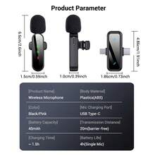 HITOZON Wireless Lavalier Lapel Microphone, Clip-On Mini Mic With Digital Status Display, Crystal Clear Audio, Compatible With IPhone 15/16/17, Android Phones And Laptops For Vlogging, Live Streaming & Video Recording - Pink - View 7