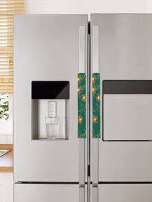 2pcs Christmas Refrigerator Door Handle Protector, Oven Handle Protector, Ultrasonic Embossed Pattern Door Handle Protector - View 5