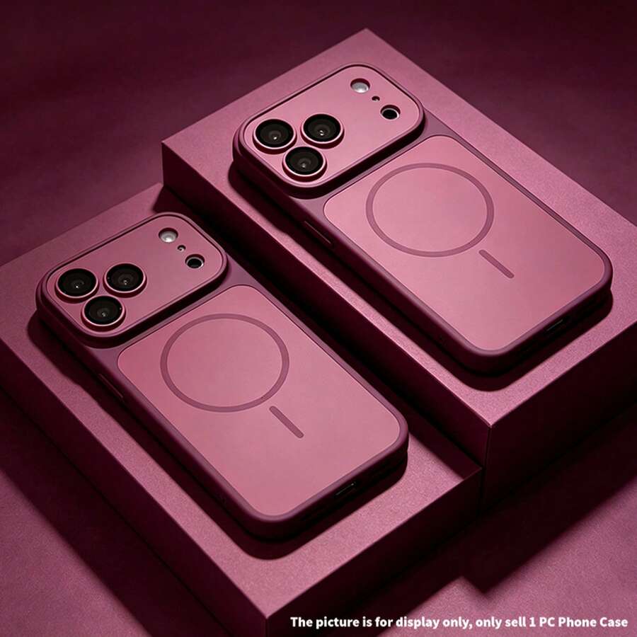 奢華鮮豔色彩磁吸手機殼,相容 iPhone 18 Pro Max 18 Pro,支援磁吸無線充電,附螢幕保護貼,相容 iPhone 16 Pro Max 17 Pro Max 16 Plus 17 12 11 15 14 13 - 櫻桃紅 - 查看 1