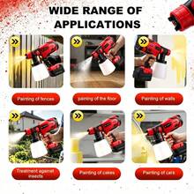 TORPOW Cordless HVLP Paint Sprayer, 800ml Large Capacity Handheld Electric Paint Spray Gun, Adjustable Spray Pattern, Suitable For Walls, Furniture, Cars And DIY Painting - Red - View 9