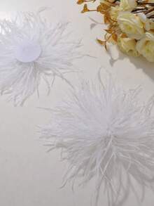 1pc Handmade Firework Feather Flower Brooch, Colorful Accessory For Women's Hats, Clothing, Wedding, Party - Feather Flower - View 27