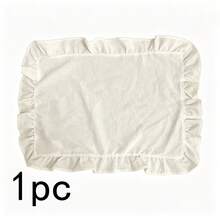 1 pieza/2 piezas/6 piezas Manteles individuales de unicolor francés con borde de volantes, servilletas pequeñas de encaje floral estilo Ins, mantel multiusos para cubrir el polvo - Multicolor - Ver 13