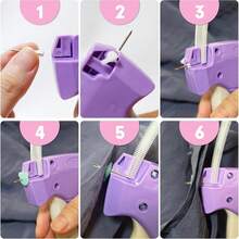 Fine Stitch Gun Stitchy Quick Clothing Fixer For Clothes Micro Tagging Gun Clothing Mini Speedy Sticky Sewing Gun Hemming Tool - A-purple - View 6