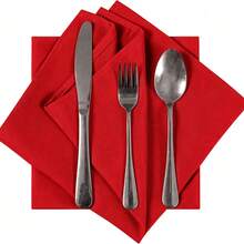 1/2/6pcs Christmas Red & Green Fabric Napkins, Foldable Christmas Tree Shaped Napkins, Holiday Party Table Decor Napkins - Multicolor - View 11