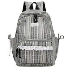1pc Personalized Striped Lace Backpack, Large Capacity Lightweight Daily Use Bag, Customized Embroidered Name, Suitable For School, Commute And Travel, Perfect Gift - Multicolor - View 17
