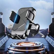 BISI 1pc Car Air Vent Phone Holder, Auto-Locking 360° Rotating Phone Mount, Universal Stable Navigation Bracket For 4.7-6.8 Inch Smartphones - QX-s306 - View 7