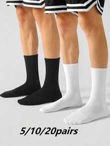 5/10/20pairs Men's Running Hiking Sports Socks/Mid-Calf Socks/Ankle Socks - Multicolor - View 4