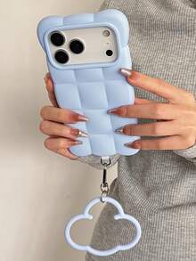 Casing Ponsel Jaring Awan 3D Kelas Atas Terbaru, Kompatibel dengan iPhone 18 Pro Max 18 Pro 17 Pro Max 17 Pro 16 Pro Max 15 Pro Max 13 14 Pro Max, Pelindung Lembut Tahan Guncangan Bergaya Gelang Kreatif - Baby Blue - View 2