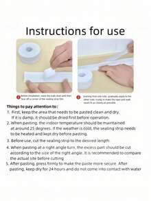 Strip Perekat PVC, Pita Segel Tahan Air dan Anti Jamur untuk Toilet, Wastafel, Meja Dapur, Pelindung Celah Sambungan Sudut Dinding Kamar Mandi - Putih - View 4