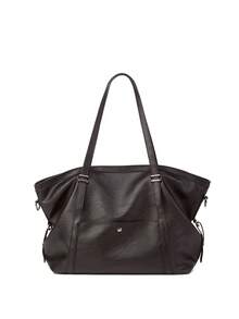 Women Black Crinkled Tote Shoulder Bag, Star Rivet Decor Adjustable Strap Large Capacity Casual Daily Handbag - Multi-color - View 4