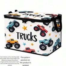 Printed Fabric Storage Bin With Lid And Handle, Foldable Baby Room Organizer Box, Zipper Design, Baby Room Daily Supplies And Books Storage Container - Multicolor - View 14
