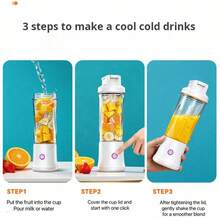 1 buah Blender Portabel Pribadi 450ml, Cangkir Jus Mini Isi Ulang USB dengan 12 Mata Pisau, Pembuat Smoothie Tahan Air, Mixer Buah Nirkabel untuk Perjalanan, Gym, Rumah & Aktivitas Luar Ruangan - MultiWarna - View 11