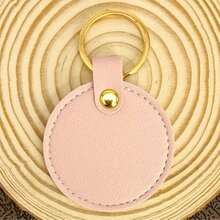 4pcs/12pcs DIY Handmade Jewelry Large Round Creative Leather Keychain, Leather Heart Pendant Key Ring, Fashion Key Ring, Bag Accessory, Unique Backpack Charm, Car Keychain, Birthday Gift, Party Favor, Winter - Multicolor - View 27