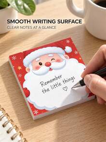 2pcs Christmas Themed Student Sticky Notes, Memo Notepad Self-Adhesive, Includes Santa Claus And Snowman Styles, Suitable For Students To Take Notes, Write Daily Plans, Etc., Also Can Be Given As Christmas Gifts For Children By Parents. - Multicolor - View 4