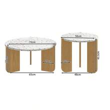 Modern Nesting Coffee Table Set, Side Tables, Living Room Coffee Table Set, Sofa Side Table And Balcony Table, 2-Piece Set - 1 - View 5